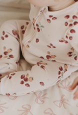 Petit Lem FOOTED SLEEPER KNIT LT PINK W/STRAWBERRIES