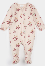 Petit Lem FOOTED SLEEPER KNIT LT PINK W/STRAWBERRIES