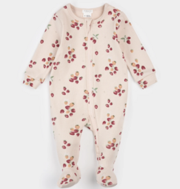 Petit Lem FOOTED SLEEPER KNIT LT PINK W/STRAWBERRIES