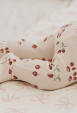 Petit Lem FOOTED SLEEPER KNIT LT PINK W/STRAWBERRIES