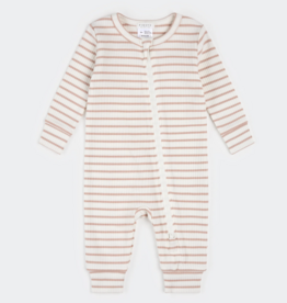 Petit Lem SLEEPER KNIT-OFFWHITE ROSE STRIPE