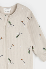 Petit Lem FOOTED SLEEPER KNIT-SAND GOLF CLUBS