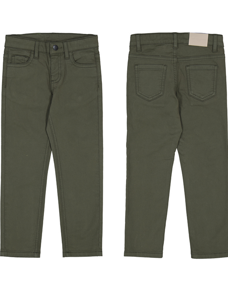 Mayoral 5 Pocket Slim Fit Basic Pant Olive
