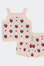 Petit Lem 2PC SET TOP SHORTS KNIT-PINK LT. STRAWBERRIES