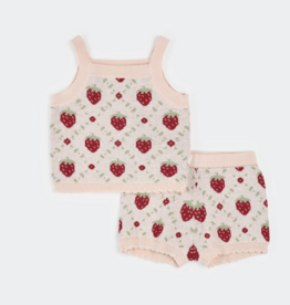 Petit Lem 2PC SET TOP SHORTS KNIT-PINK LT. STRAWBERRIES