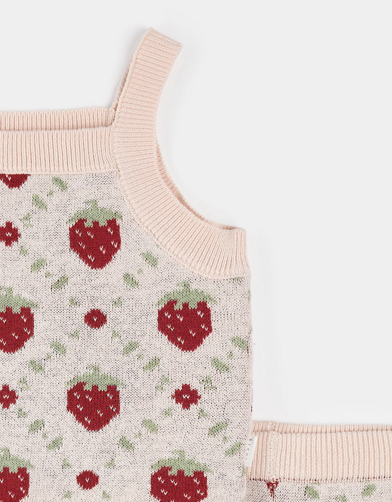 Petit Lem 2PC SET TOP SHORTS KNIT-PINK LT. STRAWBERRIES