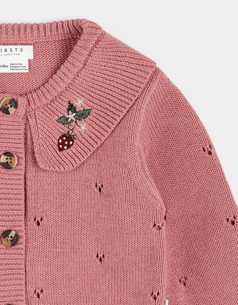 Petit Lem L/S CARDIGAN KNIT-PINK