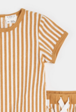 Petit Lem 2PC SET S/S TOP SHORTS KNIT-YELLOW GOLD STRIPE