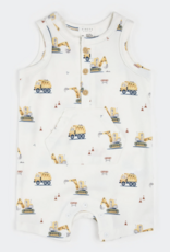 Petit Lem ROMPER KNIT-OFFWHITE W/TRUCKS