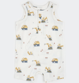 Petit Lem ROMPER KNIT-OFFWHITE W/TRUCKS
