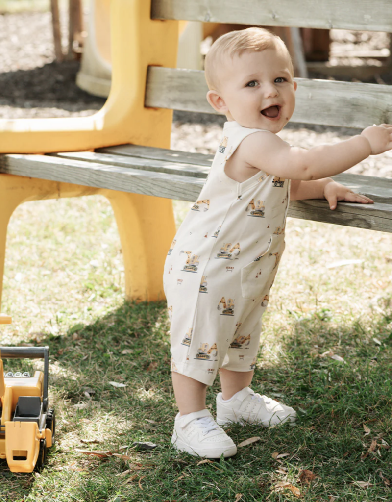 Petit Lem ROMPER KNIT-OFFWHITE W/TRUCKS