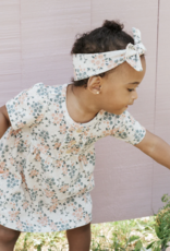 Petit Lem S/S BODYSUIT DRESS KNIT-BEIGE W/FLOWERS