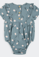 Petit Lem S/S BODYSUIT KNIT-TEAL W/TULIPS