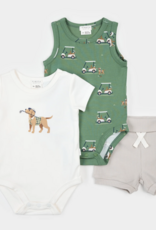 Petit Lem 3PC SET BODYSUITS + SHORTS KNIT-OFFWHITE