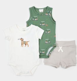 Petit Lem 3PC SET BODYSUITS + SHORTS KNIT-OFFWHITE