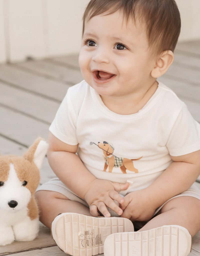 Petit Lem 3PC SET BODYSUITS + SHORTS KNIT-OFFWHITE