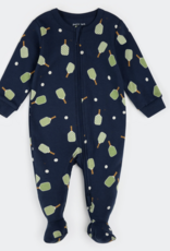Petit Lem FOOTED SLEEPER KNIT-NAVY PICKLEBALL