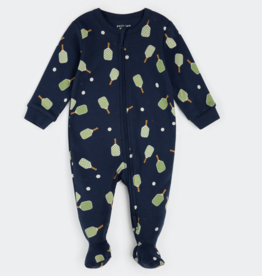 Petit Lem FOOTED SLEEPER KNIT-NAVY PICKLEBALL