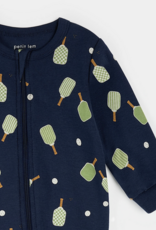 Petit Lem FOOTED SLEEPER KNIT-NAVY PICKLEBALL