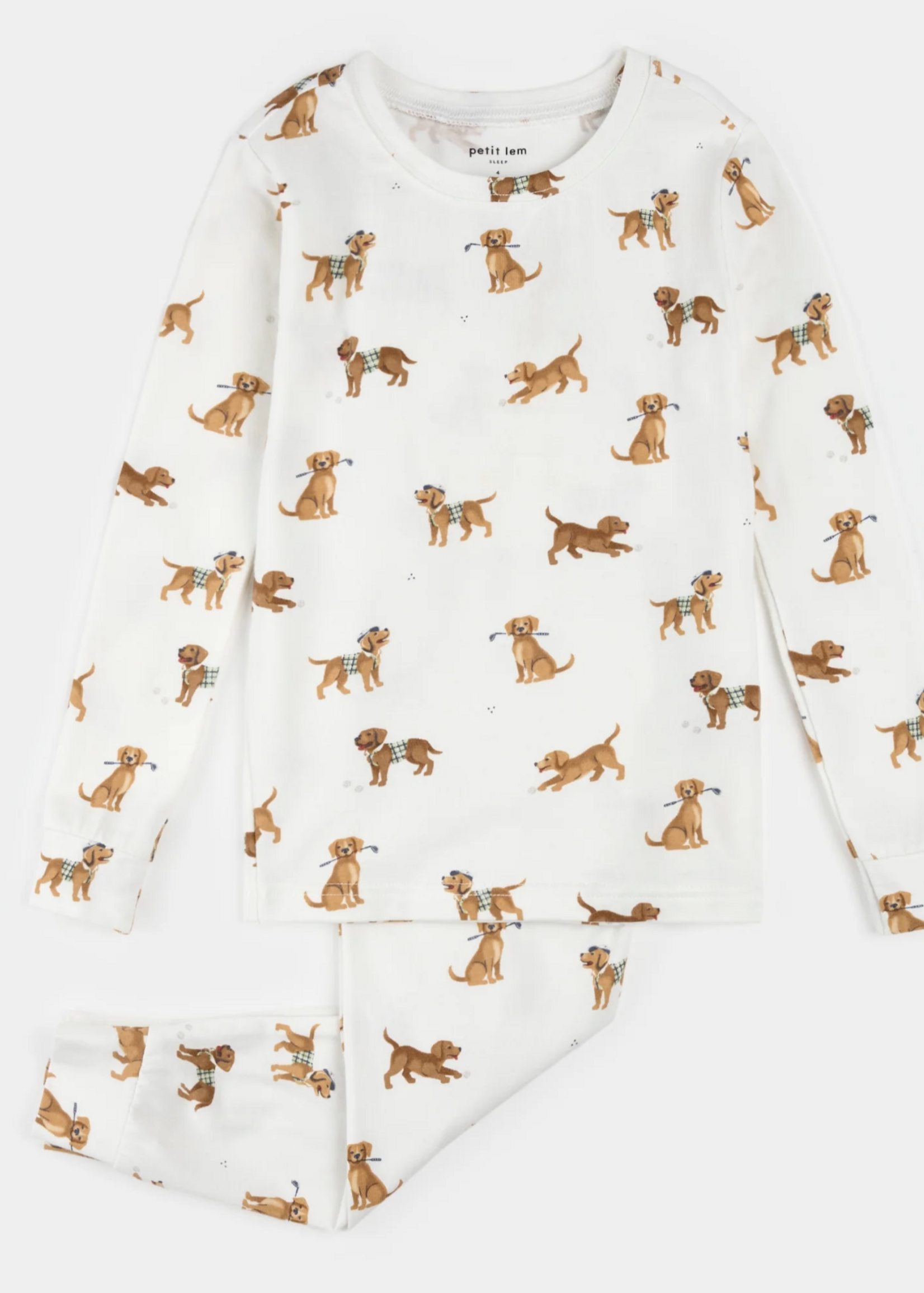 Petit Lem 2PC PJ SET L/S TOP PANT KNIT DOG PRINT