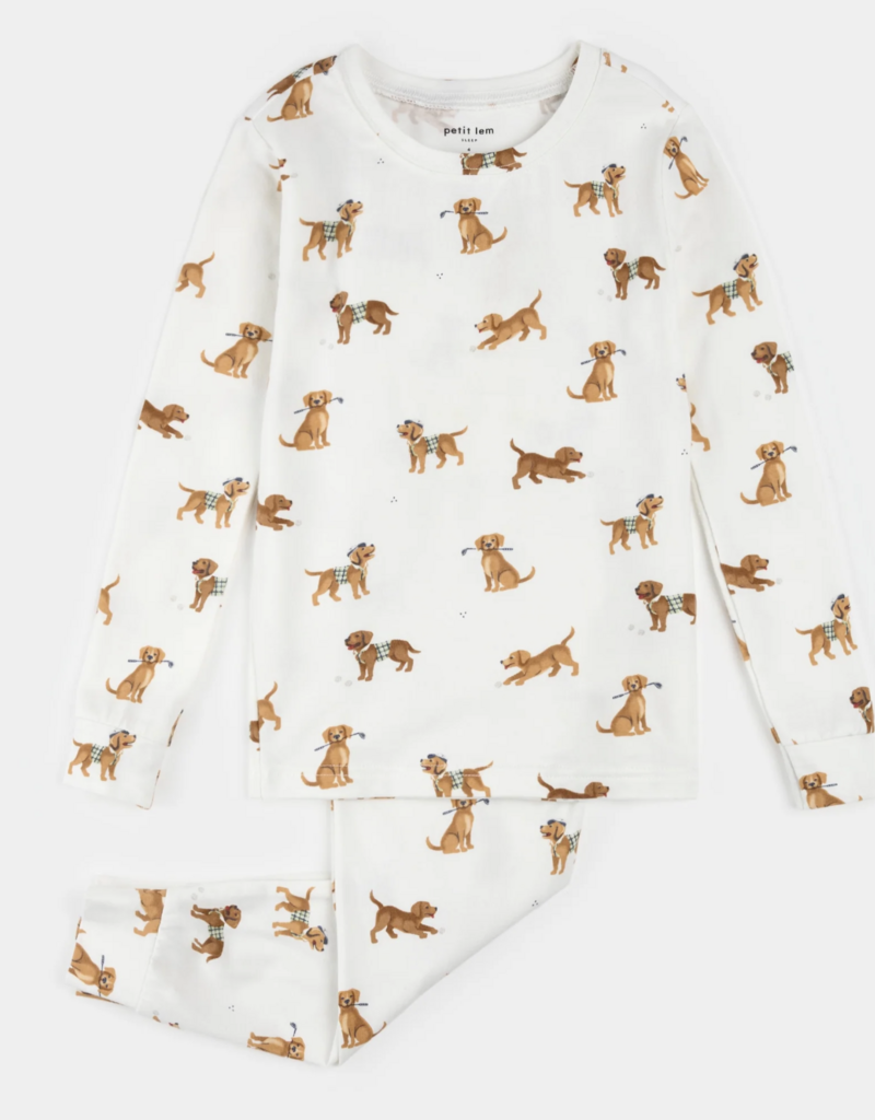 Petit Lem 2PC PJ SET L/S TOP PANT KNIT DOG PRINT