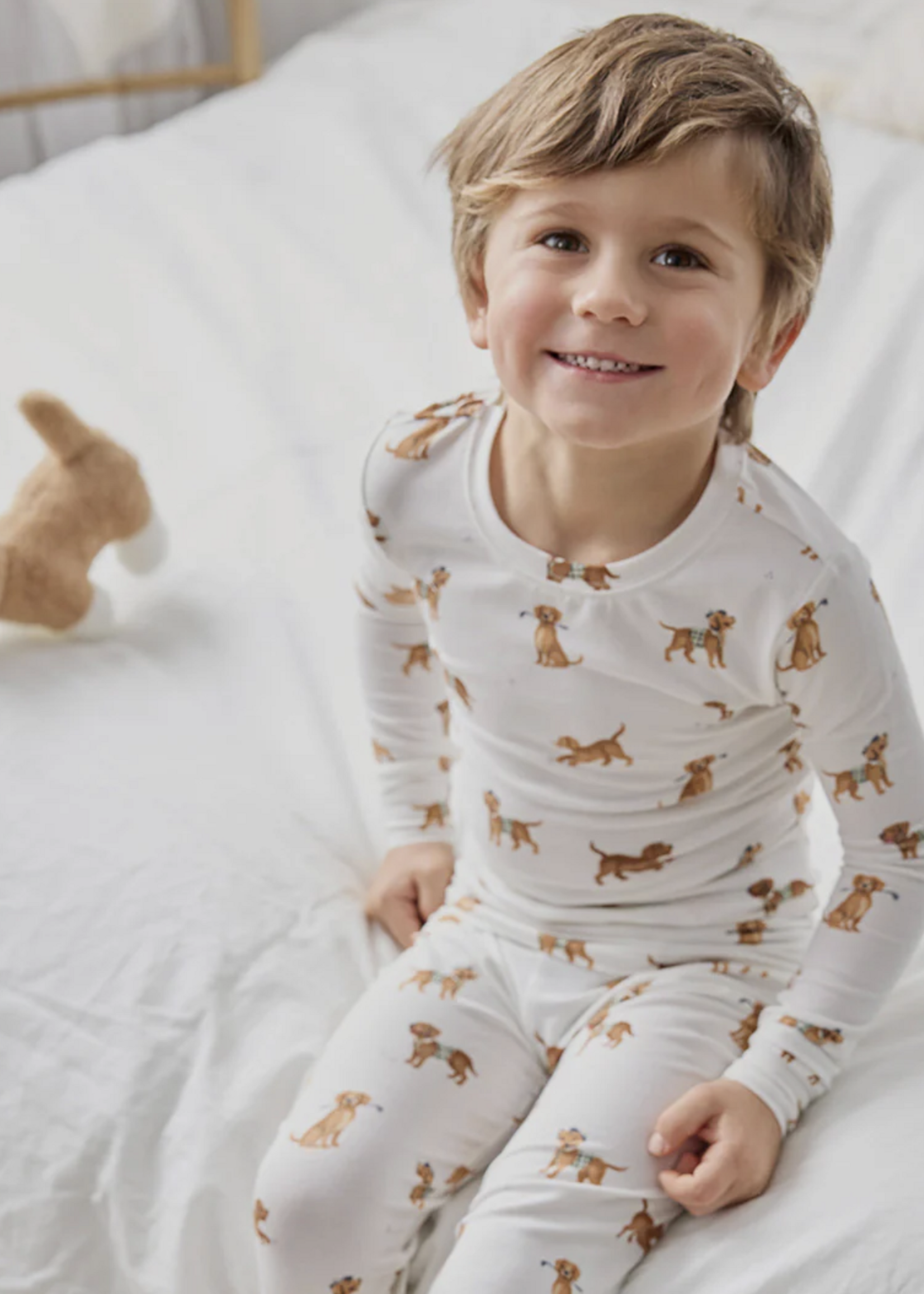 Petit Lem 2PC PJ SET L/S TOP PANT KNIT DOG PRINT