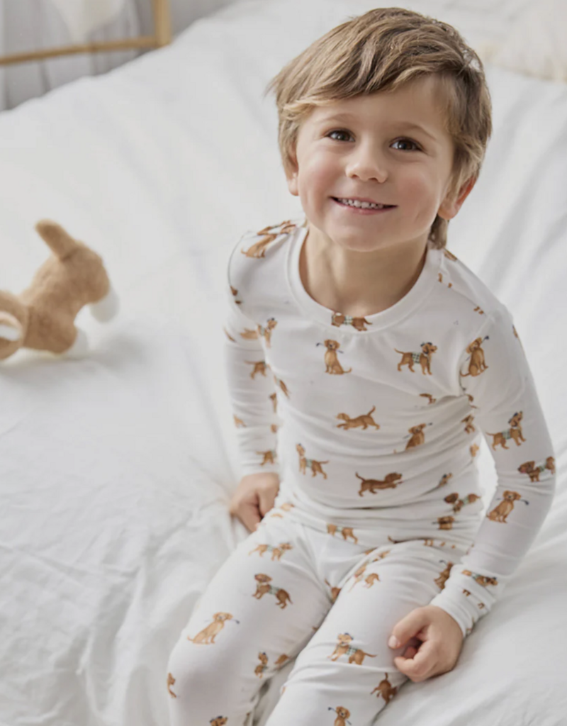 Petit Lem 2PC PJ SET L/S TOP PANT KNIT DOG PRINT