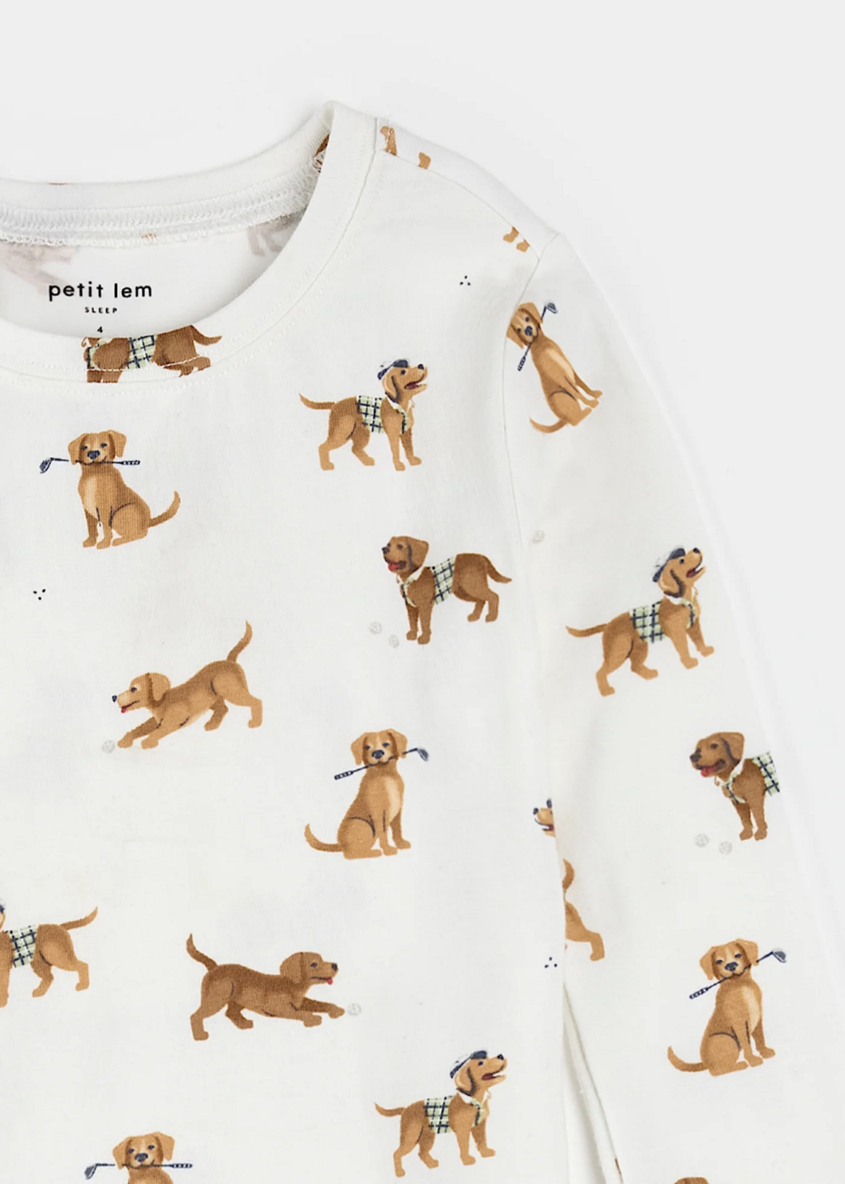 Petit Lem 2PC PJ SET L/S TOP PANT KNIT DOG PRINT
