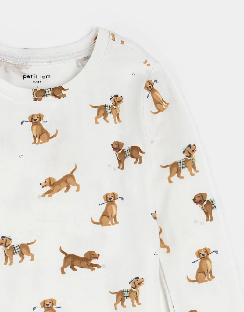 Petit Lem 2PC PJ SET L/S TOP PANT KNIT DOG PRINT