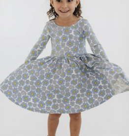 Good Apples Kids 3/4 Sleeve Twirl Dress Periwinkle Meadow