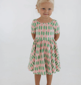 Good Apples Kids S/S Twirl Dress Pink Tulips