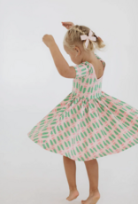 Good Apples Kids S/S Twirl Dress Pink Tulips