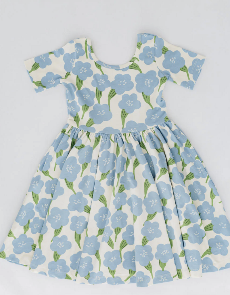 Good Apples Kids S/S Twirl Dress Blue Garden