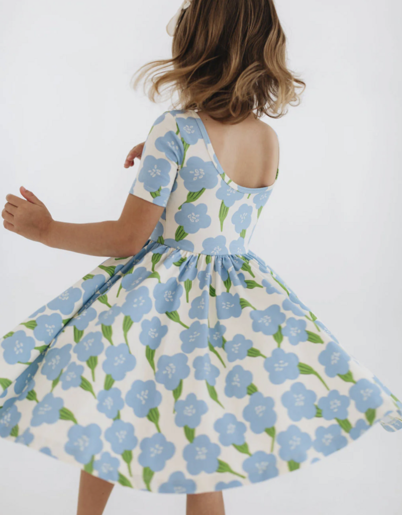 Good Apples Kids S/S Twirl Dress Blue Garden