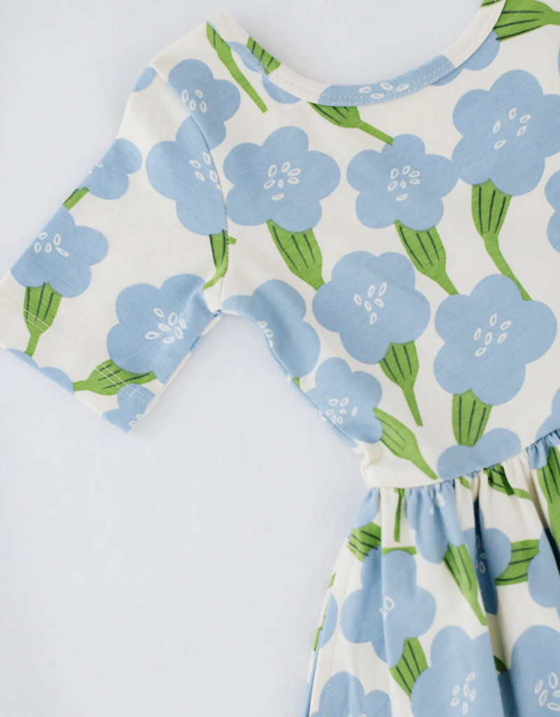 Good Apples Kids S/S Twirl Dress Blue Garden