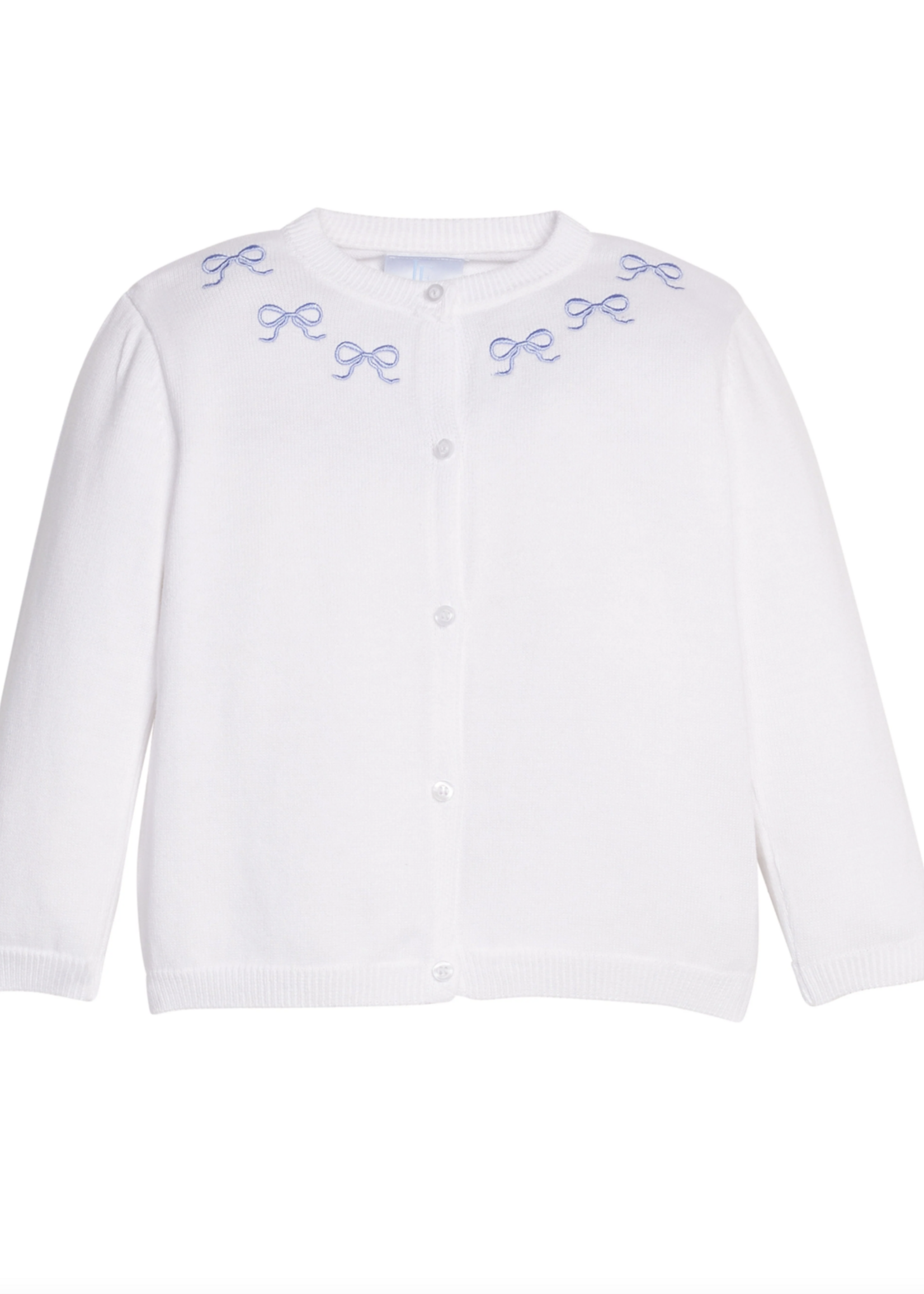 Little English Embroidered Essential Cardigan Blue Bows