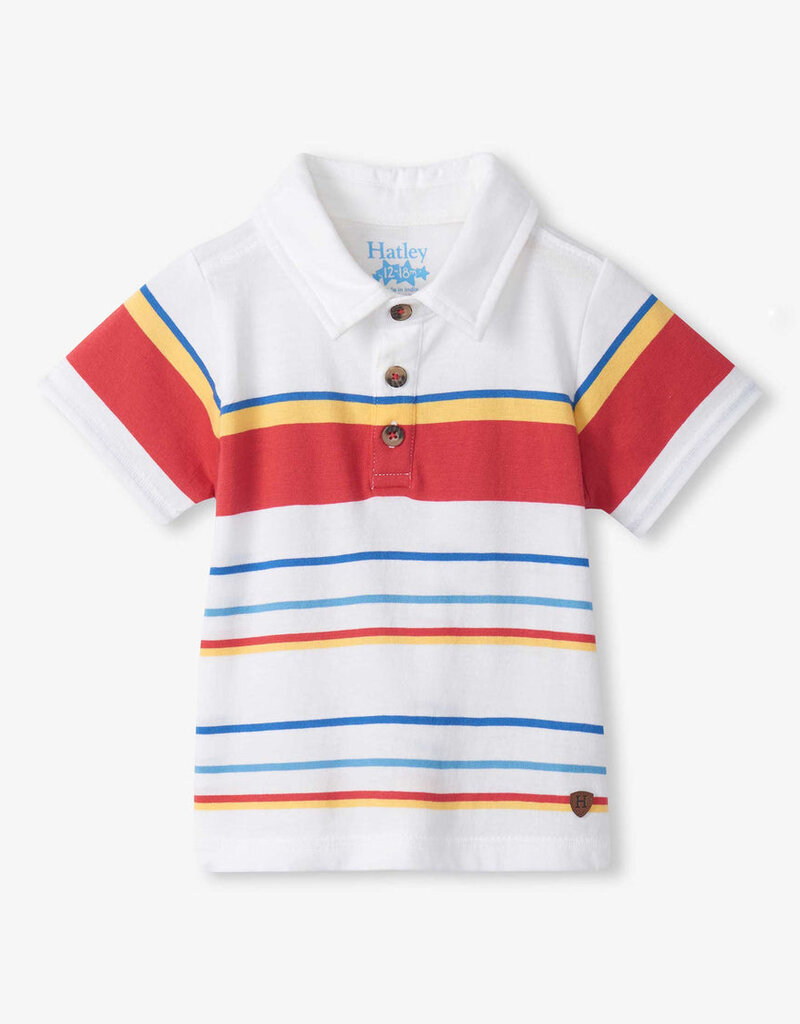 Hatley Kids Seascape Stripe Peached Jersey Polo