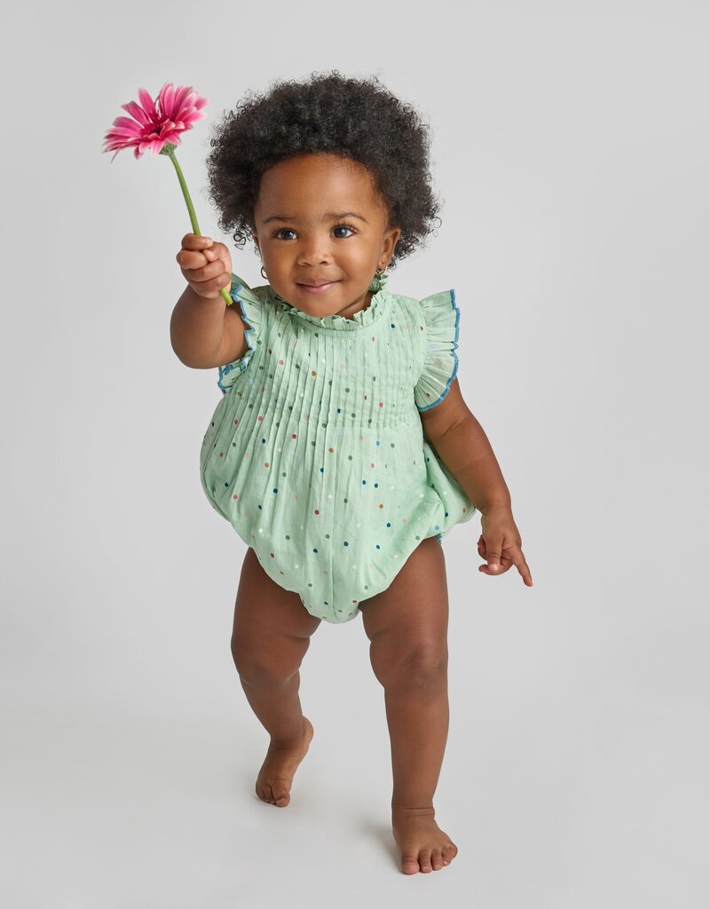 Pink Chicken Baby Girls Jaipur Bubble Pastel Green Polka Dot