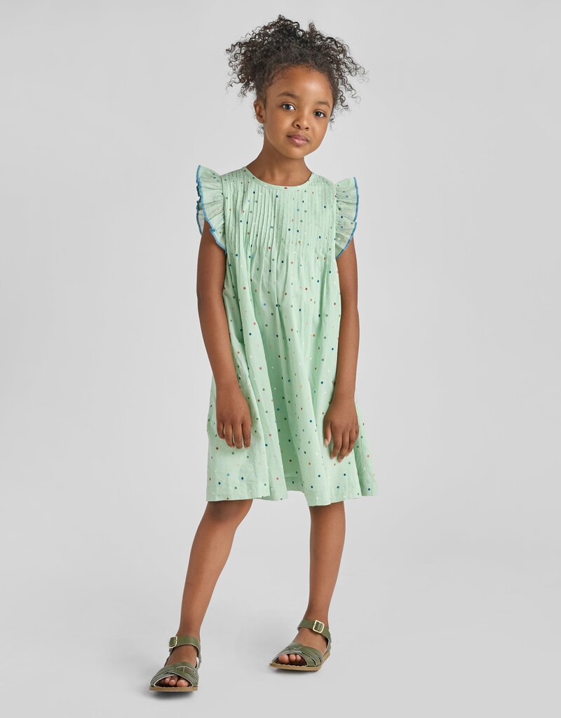 Pink Chicken Jaipur Dress Pastel Green Polka Dot