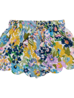 Pink Chicken SALE. Scallop Short Blue Large Sketched Floral