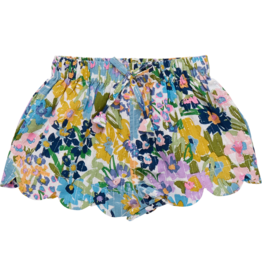 Pink Chicken SALE Scallop Short Blue Large Sketched Floral