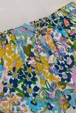 Pink Chicken Scallop Short Blue Large Sketched Floral