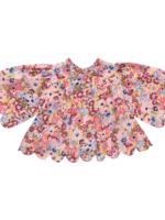 Pink Chicken SALE. Scallop Misha Top Burgundy Sketched Floral