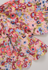 Pink Chicken Scallop Misha Top Burgundy Sketched Floral