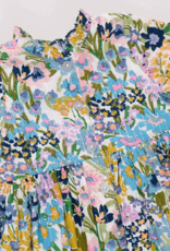 Pink Chicken Autumn Dress Blue Large Sketched Floral