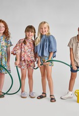 Pink Chicken Autumn Dress Blue Large Sketched Floral