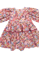 Pink Chicken Maribelle Dress Burgundy Sketched Floral