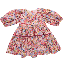 Pink Chicken SALE Maribelle Dress Burgundy Sketched Floral
