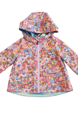 Pink Chicken Rafa Reversible Raincoat Burgundy Sketched Floral