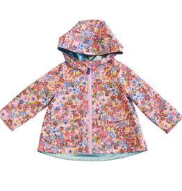 Pink Chicken SALE Rafa Reversible Raincoat Burgundy Sketched Floral